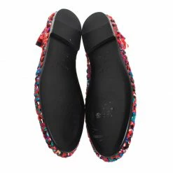 Hermes Hermès Multicolor Woven Silk Minorque Ballet Flats Size 40 For Women -Deals Hermes Store luxury women hermes used shoes p257825 001