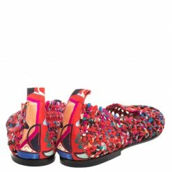 Hermes Hermès Multicolor Woven Silk Minorque Ballet Flats Size 40 For Women -Deals Hermes Store luxury women hermes used shoes p257825 002