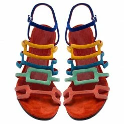 Hermes Multicolor Suede Oracle Block Heel Ankle Strap Sandals Size 38 For Women -Deals Hermes Store luxury women hermes used shoes p257829 001