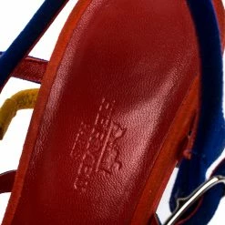 Hermes Multicolor Suede Oracle Block Heel Ankle Strap Sandals Size 38 For Women -Deals Hermes Store luxury women hermes used shoes p257829 002