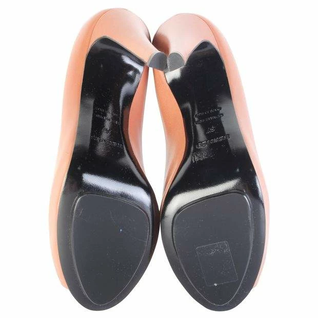 Hermes Pink/Peach Leather Heels Size 37 For Women 7 Hermes Pink/Peach Leather Heels Size 37 For Women - Image 5