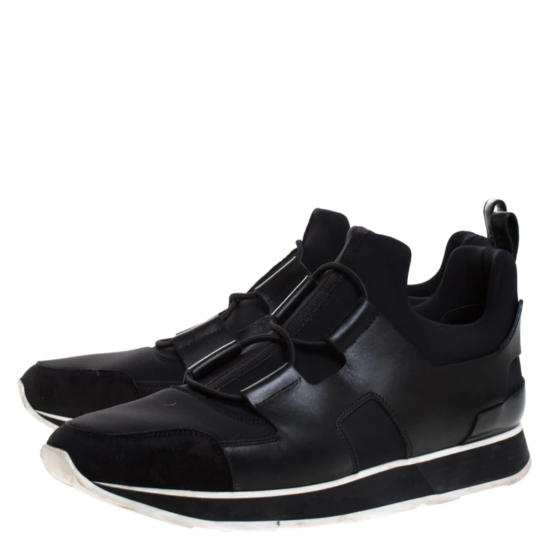 Hermes Black Fabric And Leather Player Sneakers Size 41 For Women 6 Hermes Black Fabric And Leather Player Sneakers Size 41 For Women - Image 4
