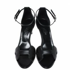 Hermes Black Leather Premiere Ankle Strap Sandals Size 36 For Women -Deals Hermes Store luxury women hermes used shoes p277146 007