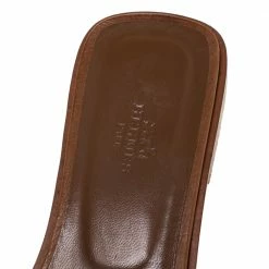 Hermes Brown Ostrich Leather Oran Sandals Size 39 For Women -Deals Hermes Store luxury women hermes used shoes p279412 006