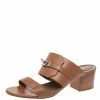 Hermes Brown Leather Ovation Slide Sandals Size 39 For Women