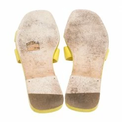 Hermes Yellow Leather Oran Flat Slides Size 37 For Women -Deals Hermes Store luxury women hermes used shoes p291122 001