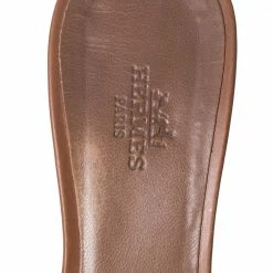 Hermes Brown Leather Oasis Slides Size 35 For Women -Deals Hermes Store luxury women hermes used shoes p302573 004