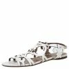 Hermes White Leather Karlotta Cut Out Flat Sandals Size 36 For Women -Deals Hermes Store luxury women hermes used shoes p306856 009