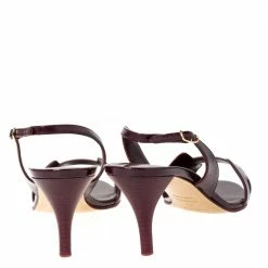 Hermes Burgundy Patent Leather Night Slingback Sandals Size 39 For Women -Deals Hermes Store luxury women hermes used shoes p310195 002