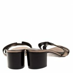 Hermes Metallic Bronze Leather Oasis Slide Sandals Size 37.5 For Women -Deals Hermes Store luxury women hermes used shoes p314064 002
