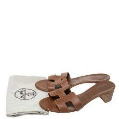 Hermes Brown Leather Oasis Slide Sandals Size 38 For Women 17 Hermes Brown Leather Oasis Slide Sandals Size 38 For Women -Deals Hermes Store luxury women hermes used shoes p314339 008