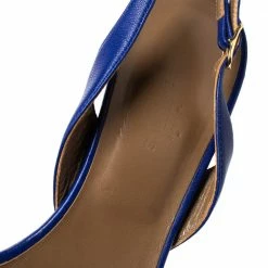 Hermes Royal Blue Leather Night Slingback Sandals Size 38.5 For Women -Deals Hermes Store luxury women hermes used shoes p314367 006