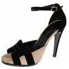 Hermes Hermès Black/Beige Suede Highlight Ankle Strap Sandals Size 40 For Women -Deals Hermes Store luxury women hermes used shoes p316772 003