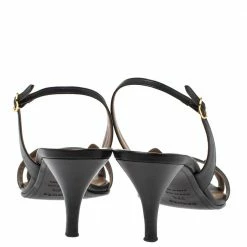 Hermes Black Leather Night Slingback Sandals Size 39.5 For Women -Deals Hermes Store luxury women hermes used shoes p316779 004