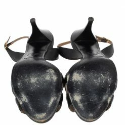 Hermes Black Leather Night Slingback Sandals Size 39.5 For Women -Deals Hermes Store luxury women hermes used shoes p316779 008