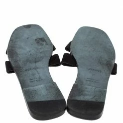 Hermes Black/Multicolor Suede And Canvas Brides De Gala Oran Flat Slides Size 39 For Women -Deals Hermes Store luxury women hermes used shoes p317035 007