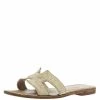 Hermes Metallic Pale Gold Twisted Metal Thread Oran Sandals Size 40 For Women