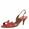 Hermes Pink Suede Night Slingback Sandals Size 39 For Women