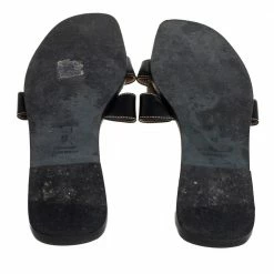 Hermes Black Leather Oran Flat Sandals Size 42 For Women -Deals Hermes Store luxury women hermes used shoes p321916 005