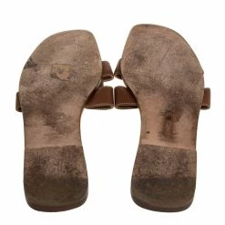 Hermes Brown Leather Oran Flat Sandals Size 42 For Women -Deals Hermes Store luxury women hermes used shoes p321917 002