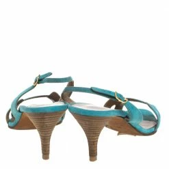 Hermes Blue Suede Leather Night Singback Sandals Size 39 For Women -Deals Hermes Store luxury women hermes used shoes p325223 003