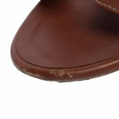 Hermes Brown Leather Oran Block Heel Sandals Size 39 For Women -Deals Hermes Store luxury women hermes used shoes p326160 1599738031 003