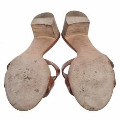 Hermes Brown Leather Oran Block Heel Sandals Size 39 For Women -Deals Hermes Store luxury women hermes used shoes p326160 1599738093 009