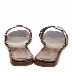 Hermes Purple Shine Alligator Oran Flat Sandals Size 42 For Women -Deals Hermes Store luxury women hermes used shoes p327908 006