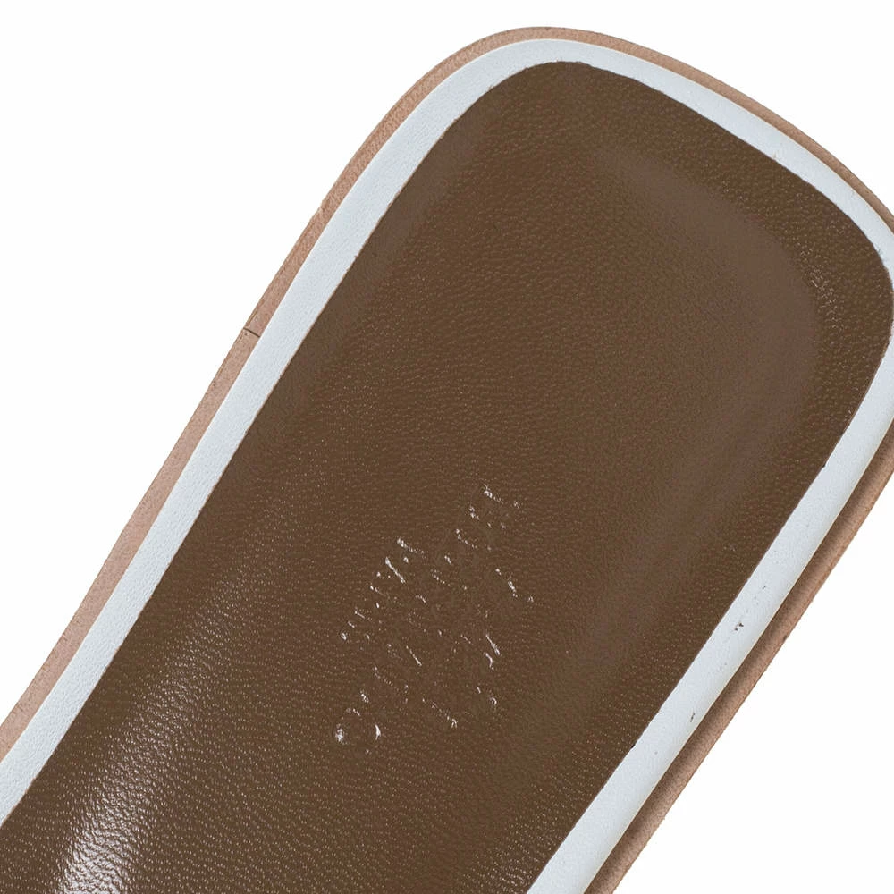 Hermes White Leather Oran Studded Flat Slides Size 40 For Women 9 Hermes White Leather Oran Studded Flat Slides Size 40 For Women - Image 7