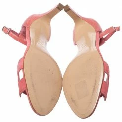 Hermes Pink Suede Leather Highlight Ankle Strap Sandals Size 38.5 For Women -Deals Hermes Store luxury women hermes used shoes p329553 008