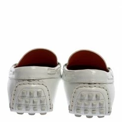 Hermes White Glossy Leather Irving Loafer Size 39 For Women -Deals Hermes Store luxury women hermes used shoes p329775 004