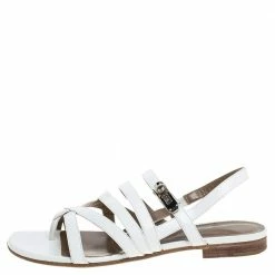 Hermes White Leather Marine Strappy Flat Sandals Size 38.5 For Women 11 Hermes White Leather Marine Strappy Flat Sandals Size 38.5 For Women -Deals Hermes Store luxury women hermes used shoes p330040 001