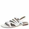 Hermes White Leather Marine Strappy Flat Sandals Size 38.5 For Women -Deals Hermes Store luxury women hermes used shoes p330040 002