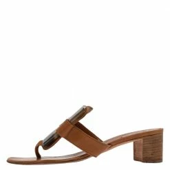 Hermes Brown Leather Embellished Thong Sandals Size 38.5 For Women 11 Hermes Brown Leather Embellished Thong Sandals Size 38.5 For Women -Deals Hermes Store luxury women hermes used shoes p330650 006