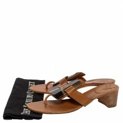 Hermes Brown Leather Embellished Thong Sandals Size 38.5 For Women 17 Hermes Brown Leather Embellished Thong Sandals Size 38.5 For Women -Deals Hermes Store luxury women hermes used shoes p330650 008
