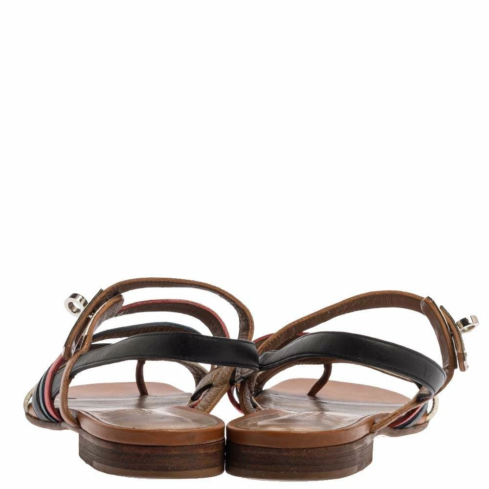 Hermes Multicolor Leather Marine Strappy Flat Sandals Size 39 For Women 7 Hermes Multicolor Leather Marine Strappy Flat Sandals Size 39 For Women - Image 5