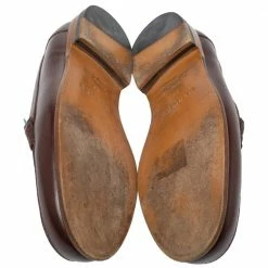 Hermes Blue/Brown Leather Kennedy Slip On Loafers Size 39 For Women -Deals Hermes Store luxury women hermes used shoes p333592 008