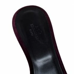 Hermes Purple Velvet Oasis Slide Sandals Size 41 For Women -Deals Hermes Store luxury women hermes used shoes p333924 005