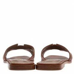 Hermes Brown Leather Oran Slide Sandals Size 40.5 For Women -Deals Hermes Store luxury women hermes used shoes p334138 008