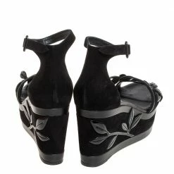 Hermes Black Suede And Patent Leather Leaf Detail Mambo Sandals Size 40 For Women 14 Hermes Black Suede And Patent Leather Leaf Detail Mambo Sandals Size 40 For Women -Deals Hermes Store luxury women hermes used shoes p334951 006