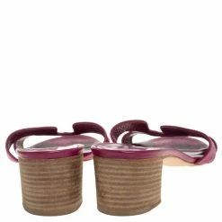 Hermes Hermès Pink Lizard Embossed Leather Oasis Open Toe Sandals Size 38.5 For Women -Deals Hermes Store luxury women hermes used shoes p335034 002