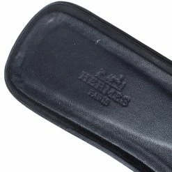 Hermes Black Glitter Oran Flat Slides Size 39 For Women -Deals Hermes Store luxury women hermes used shoes p335936 003