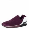 Hermes Burgundy Neoprene And Leather Miles Slip On Sneakers Size 41 For Women