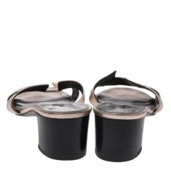 Hermes Metallic Bronze Leather Oran Block Heel Sandals Size 38 For Women -Deals Hermes Store luxury women hermes used shoes p336939 1606213778 003