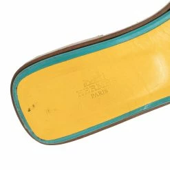 Hermes Blue Fabric Oran Flat Slides Size 41 For Women -Deals Hermes Store luxury women hermes used shoes p340810 001