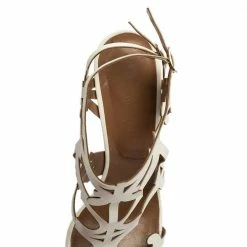 Hermes White Leather Karlotta Cut Out Ankle Strap Sandal Size 40 For Women 16 Hermes White Leather Karlotta Cut Out Ankle Strap Sandal Size 40 For Women -Deals Hermes Store luxury women hermes used shoes p341085 007