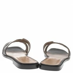 Hermes Black Leather Oran Flat Slides Size 39.5 For Women -Deals Hermes Store luxury women hermes used shoes p341569 004
