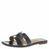 Hermes Black Leather Oran Flat Slides Size 39.5 For Women 1 Hermes Black Leather Oran Flat Slides Size 39.5 For Women -Deals Hermes Store luxury women hermes used shoes p341569 006