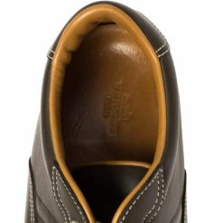 Hermes Brown Leather Lace Up Low Top Sneakers Size 40.2 For Women -Deals Hermes Store luxury women hermes used shoes p347508 008