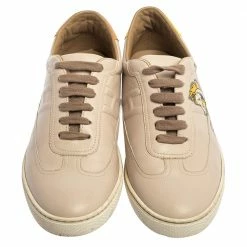 Hermes Beige Pégase Pop Print Leather Quicker Low Top Sneakers Size 38 For Women -Deals Hermes Store luxury women hermes used shoes p347990 006